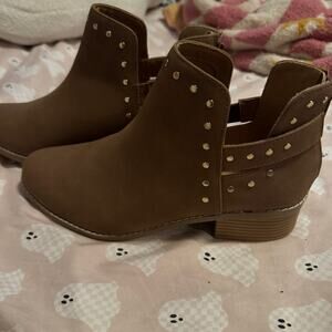 Lane Bryant brown studded booties 9W